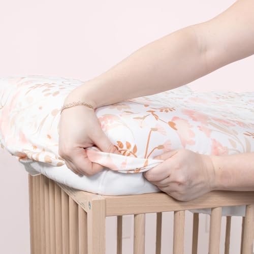 4-Pack Fitted Crib Sheet Set – Soft and Breathable Floral Design