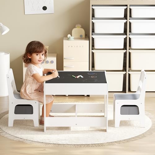 4-in-1 Kids Wooden Table and Chair Set