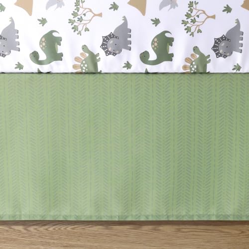 The Peanutshell 3 Piece Baby Crib Bedding Set for Boys - Newborn, Infant & Toddler Nursery Bed Set Decor with Fitted Crib Sheet, Dust Ruffle Comforter - Dinosaur Dreams