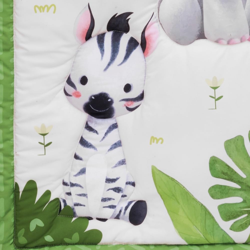 Safari Baby Crib Bedding Set with Comforter, Sheet, and Bed Skirt