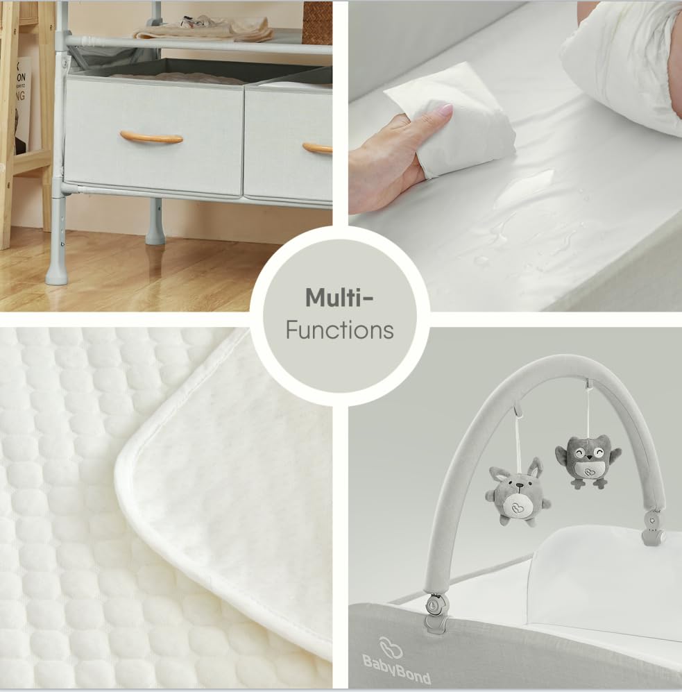 Portable Foldable Baby Changing Table with Adjustable Height