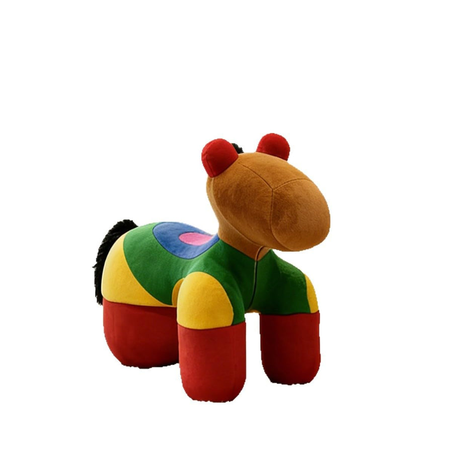 Plush Rainbow Pony Kids Chair – Animal-Shaped Stool