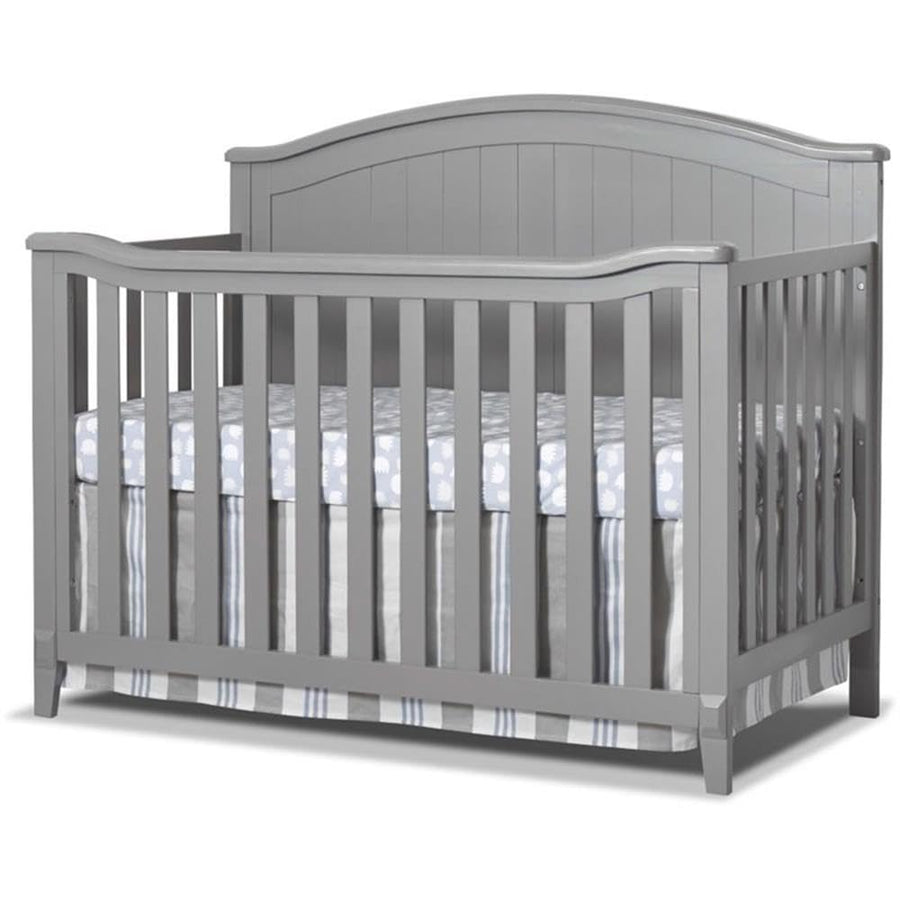 4-in-1 Adjustable Height Wood Crib – White