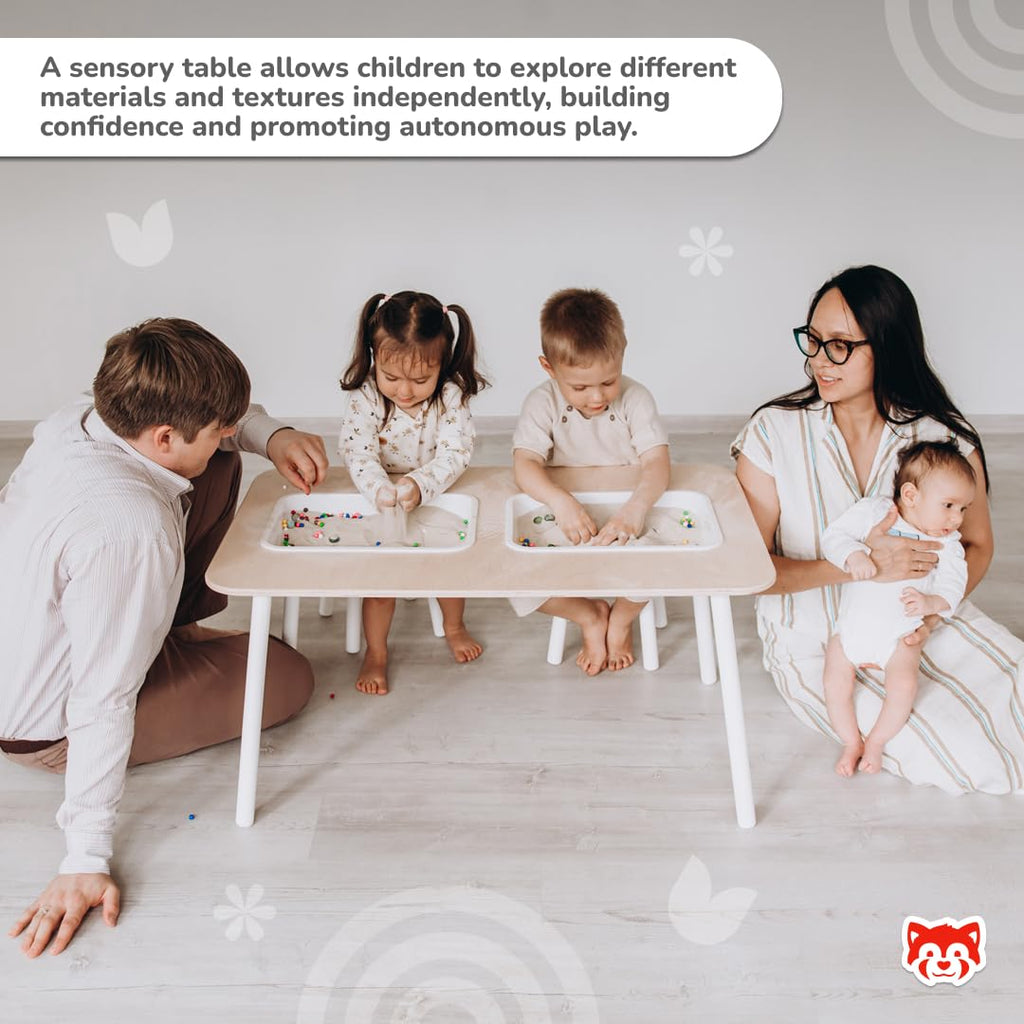 Kids Sensory Table Set with Stools and Activity Trays