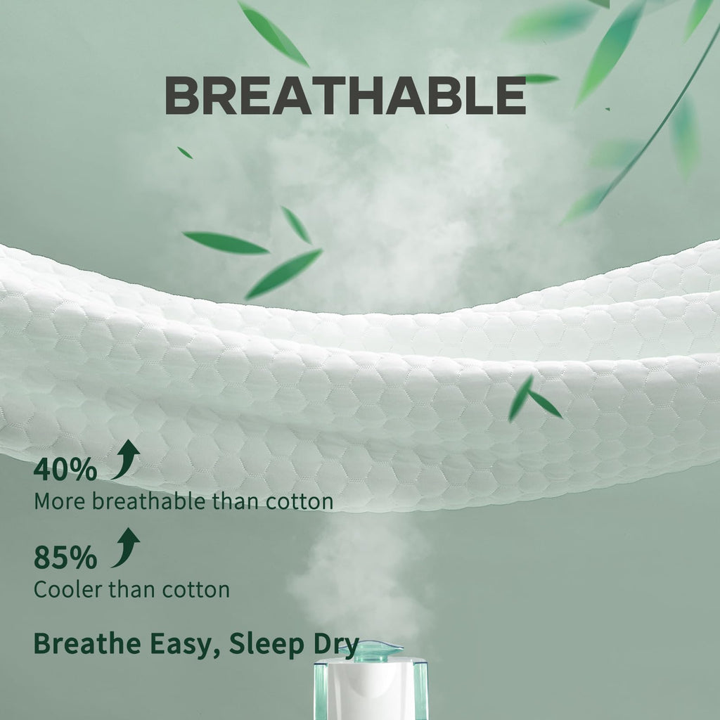 100% Waterproof Fitted Mattress Protector – Cooling and Breathable