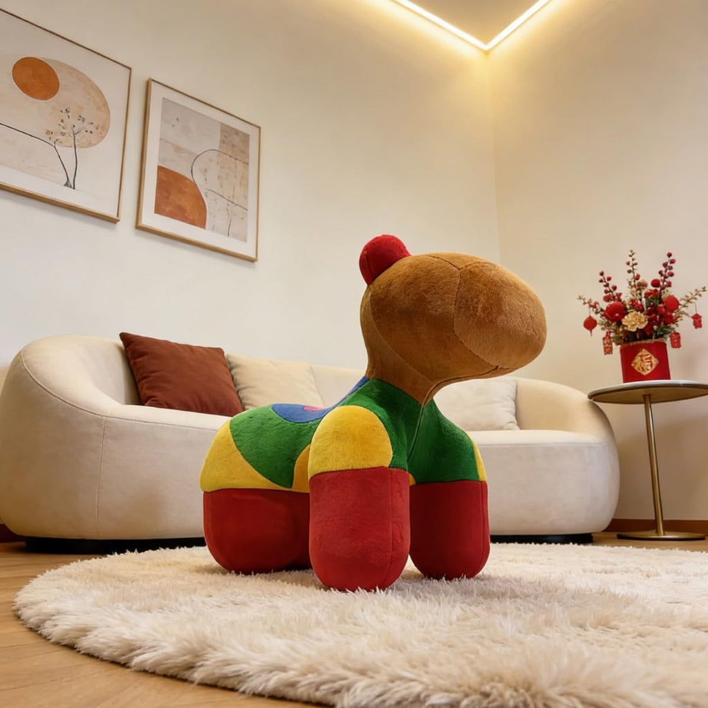 Plush Rainbow Pony Kids Chair – Animal-Shaped Stool