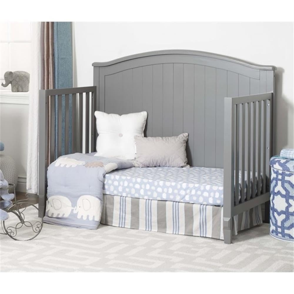 4-in-1 Adjustable Height Wood Crib – White