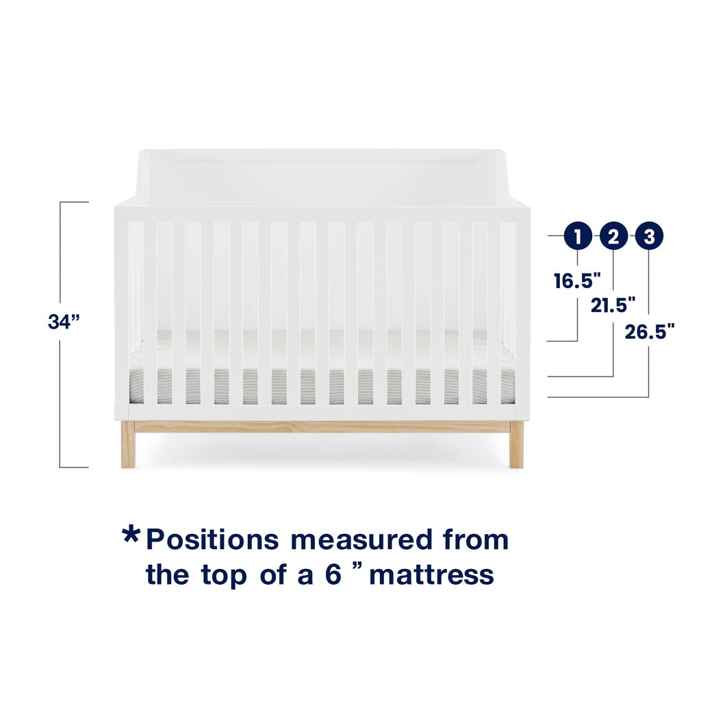 6-in-1 Convertible Crib with Adjustable Mattress Heights – Grows with Child