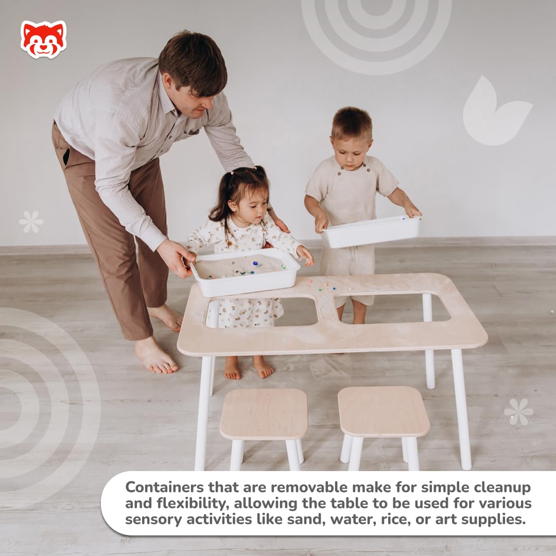 Kids Sensory Table Set with Stools and Activity Trays