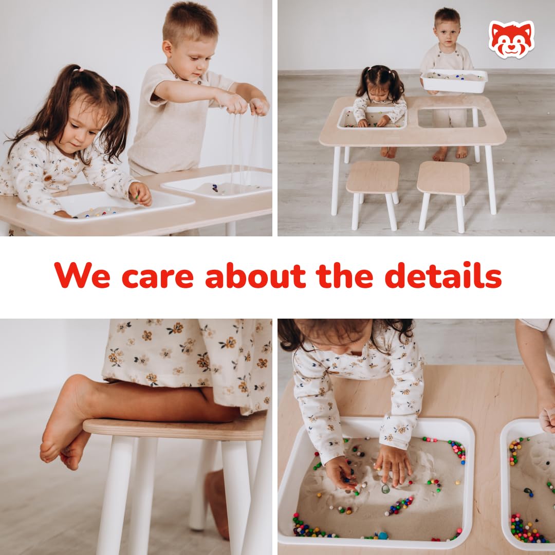 Kids Sensory Table Set with Stools and Activity Trays