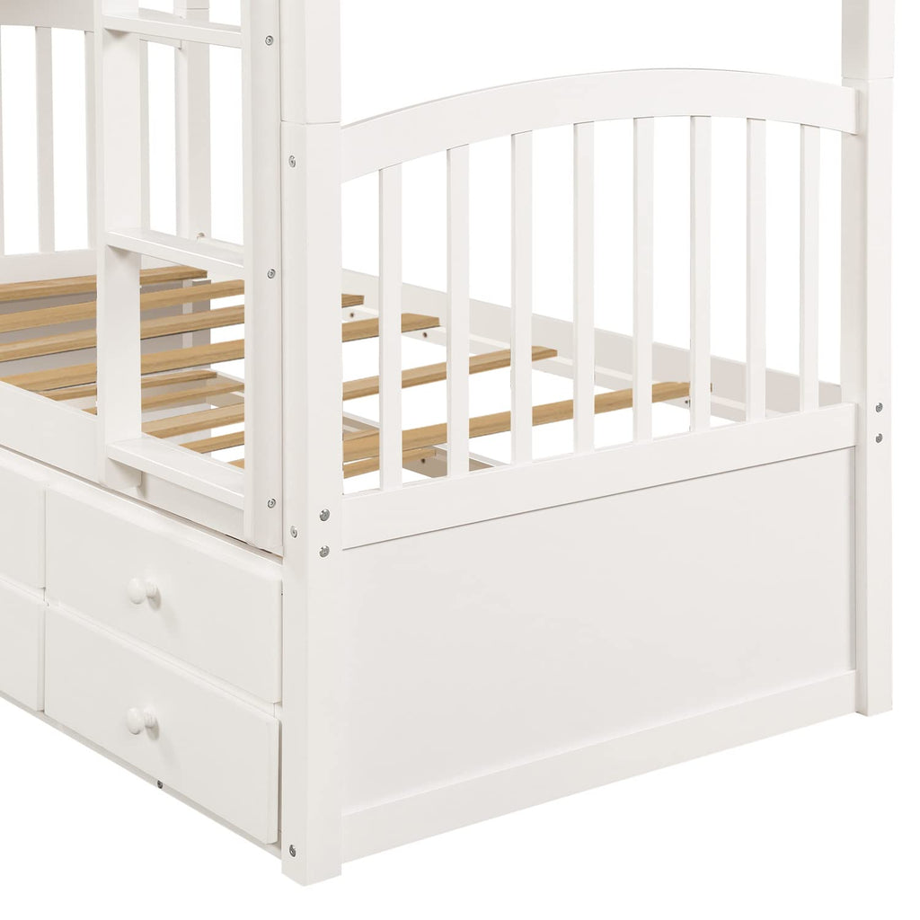 Bunk Bed with Safety Rail and Ladder