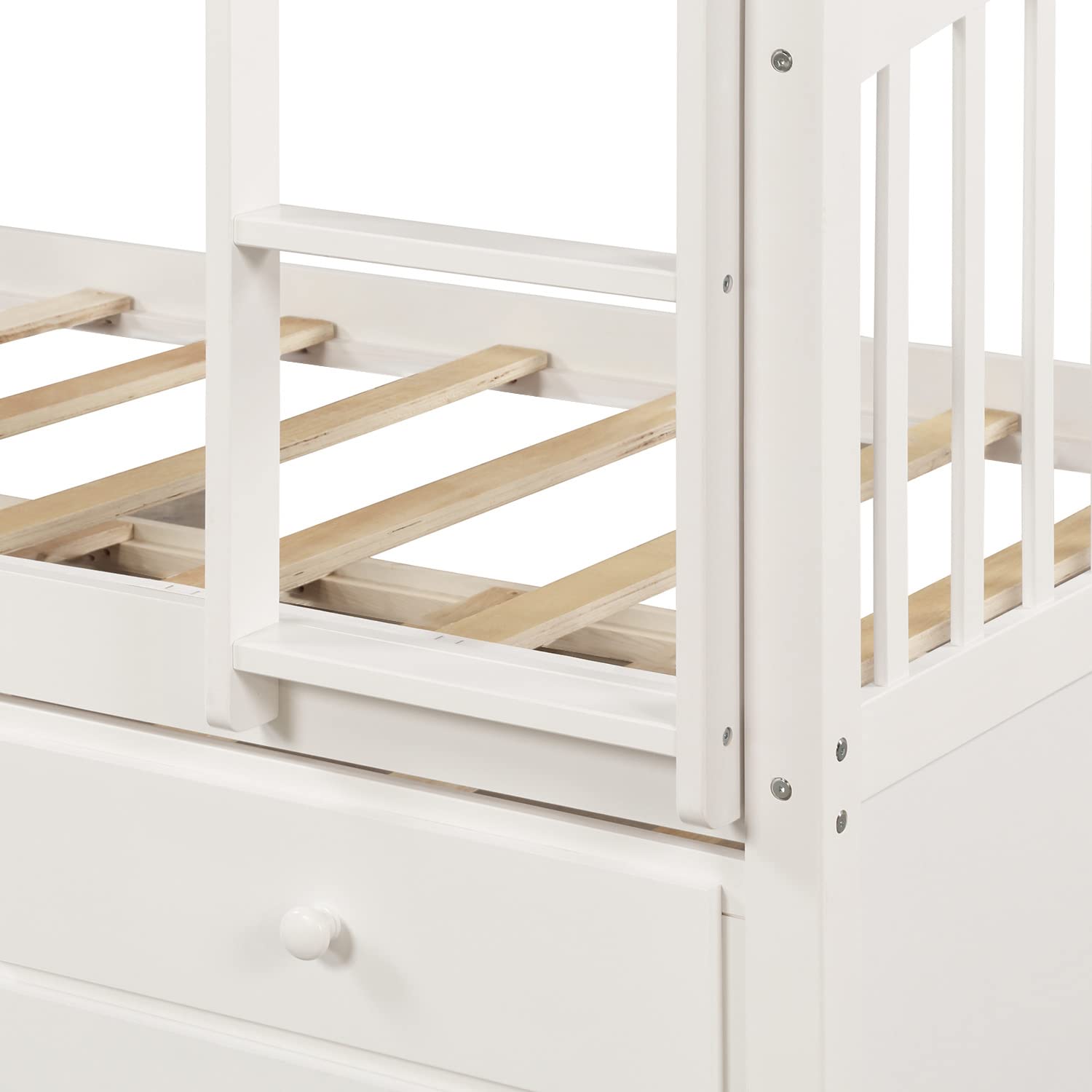 Bunk Bed with Safety Rail and Ladder