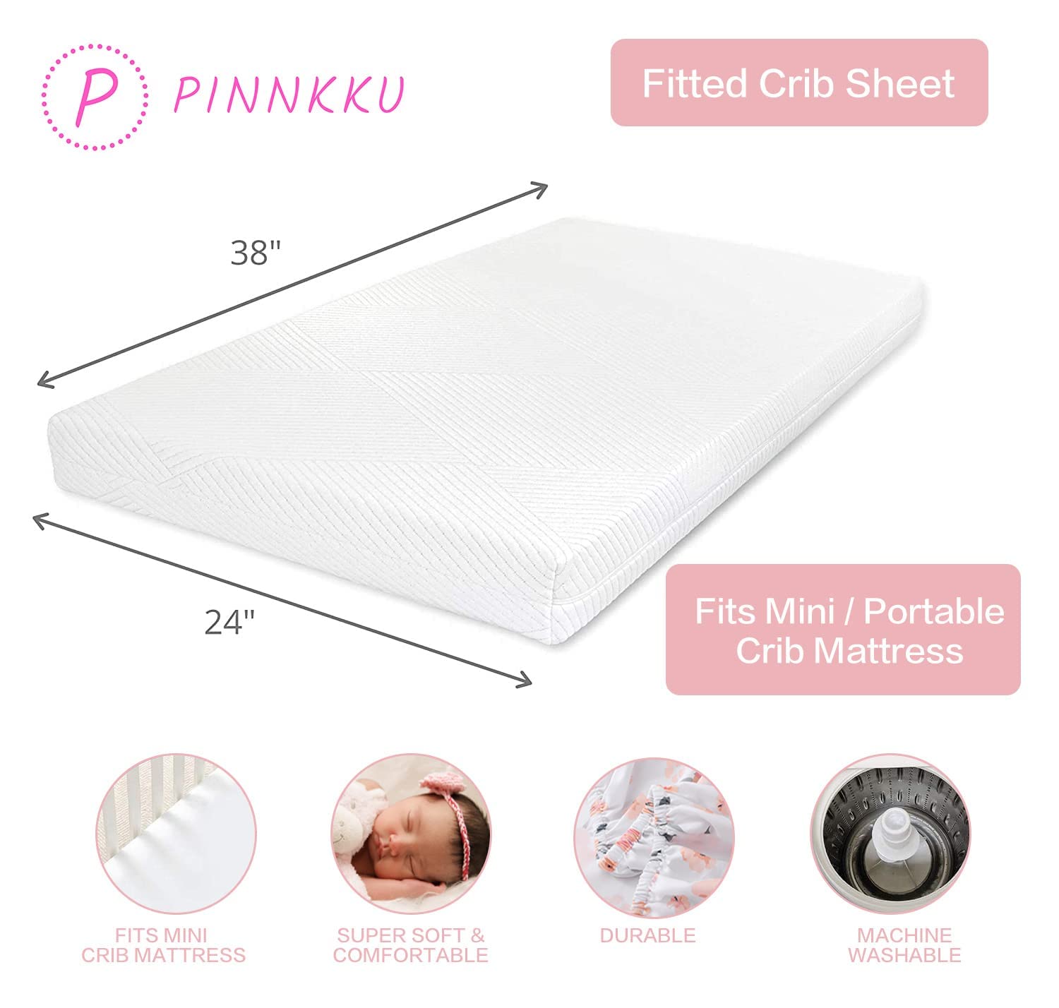 Crib Bedding Set with Skirt, Blanket, and Sheet for Babies