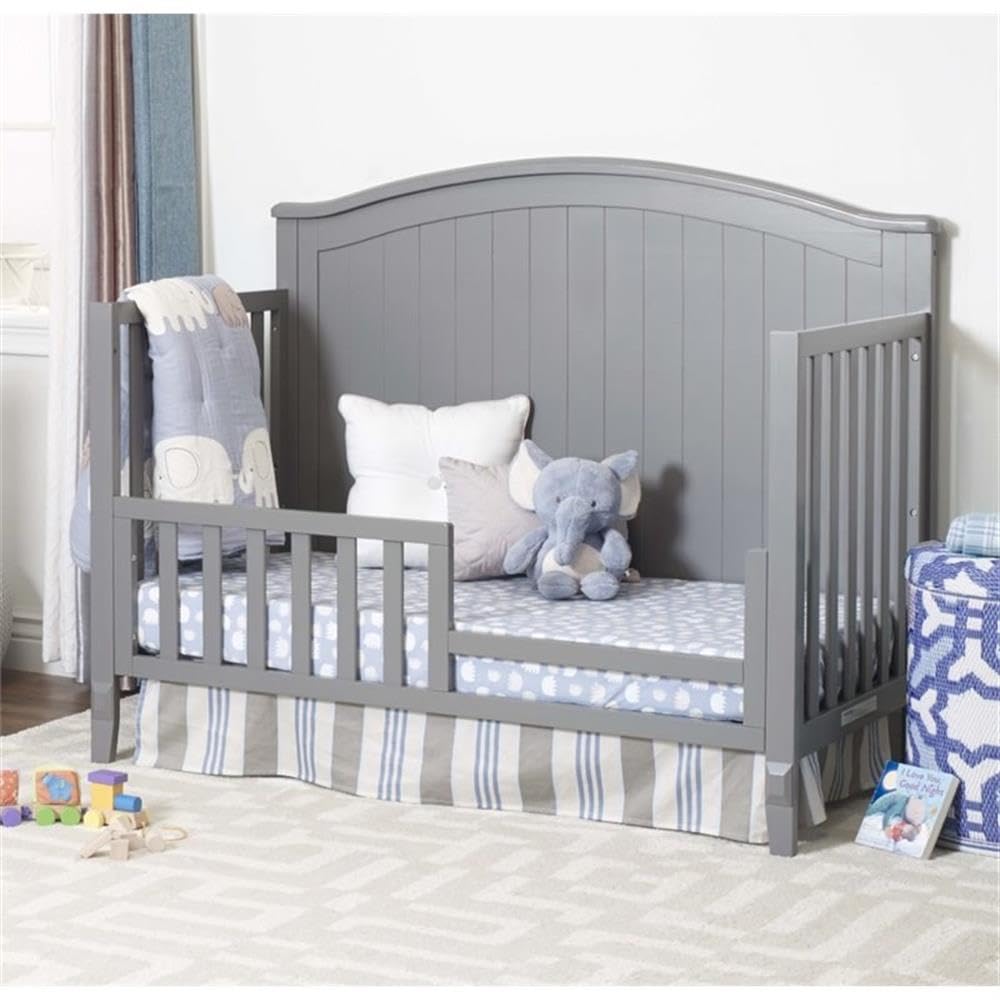 4-in-1 Adjustable Height Wood Crib – White