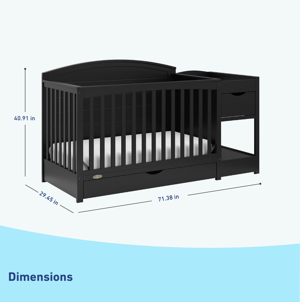 5-in-1 Convertible Crib with Adjustable Mattress Heights – Grows with Your Child