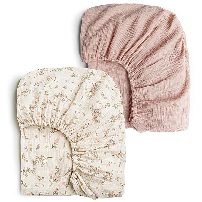 2-Pack Muslin Crib Sheets – Soft and Breathable Cotton for Standard Crib