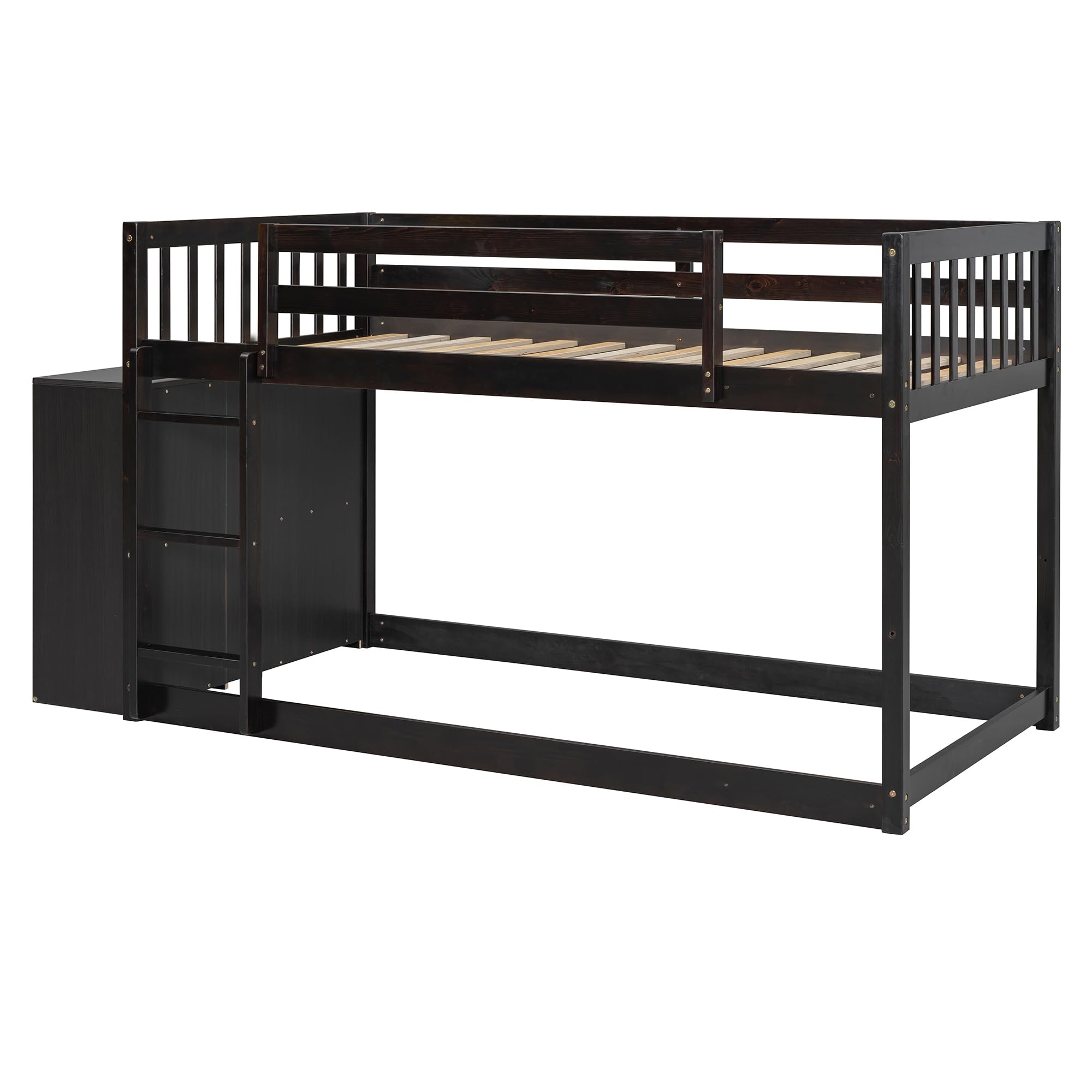 Bunk Bed with Storage Drawers and Shelves