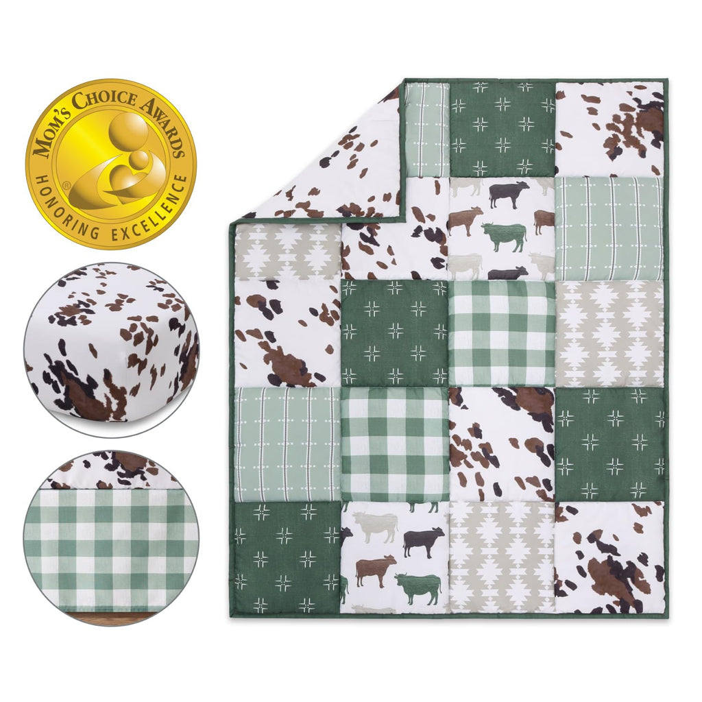 3-Piece Baby Crib Bedding Set with Comforter, Sheet, and Dust Ruffle