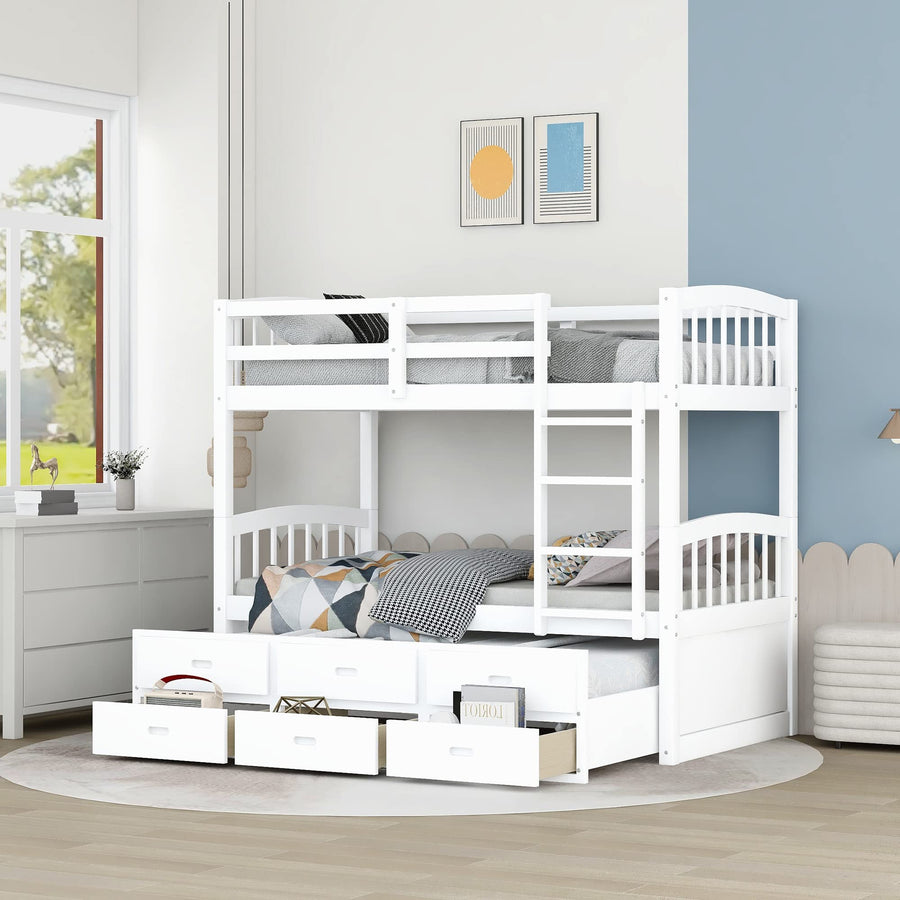 Bunk Bed with Safety Rail and Ladder