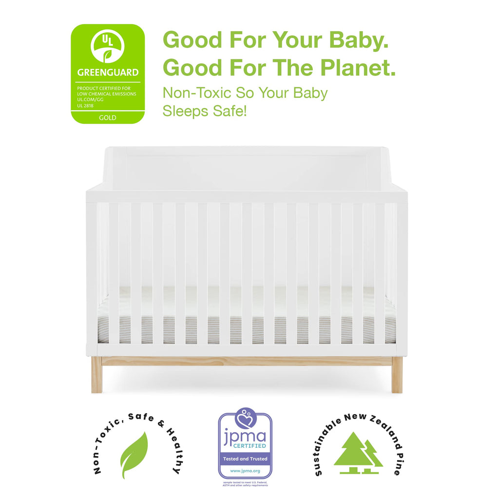 6-in-1 Convertible Crib with Adjustable Mattress Heights – Grows with Child