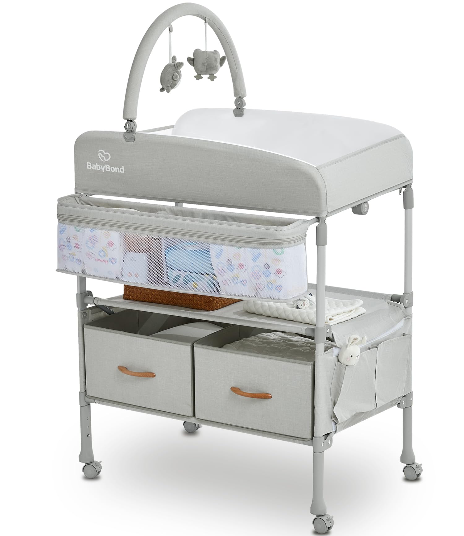 Portable Foldable Baby Changing Table with Adjustable Height