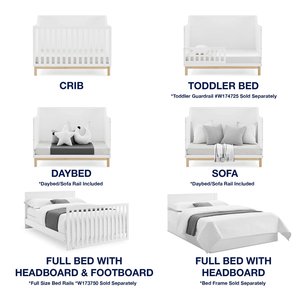 6-in-1 Convertible Crib with Adjustable Mattress Heights – Grows with Child
