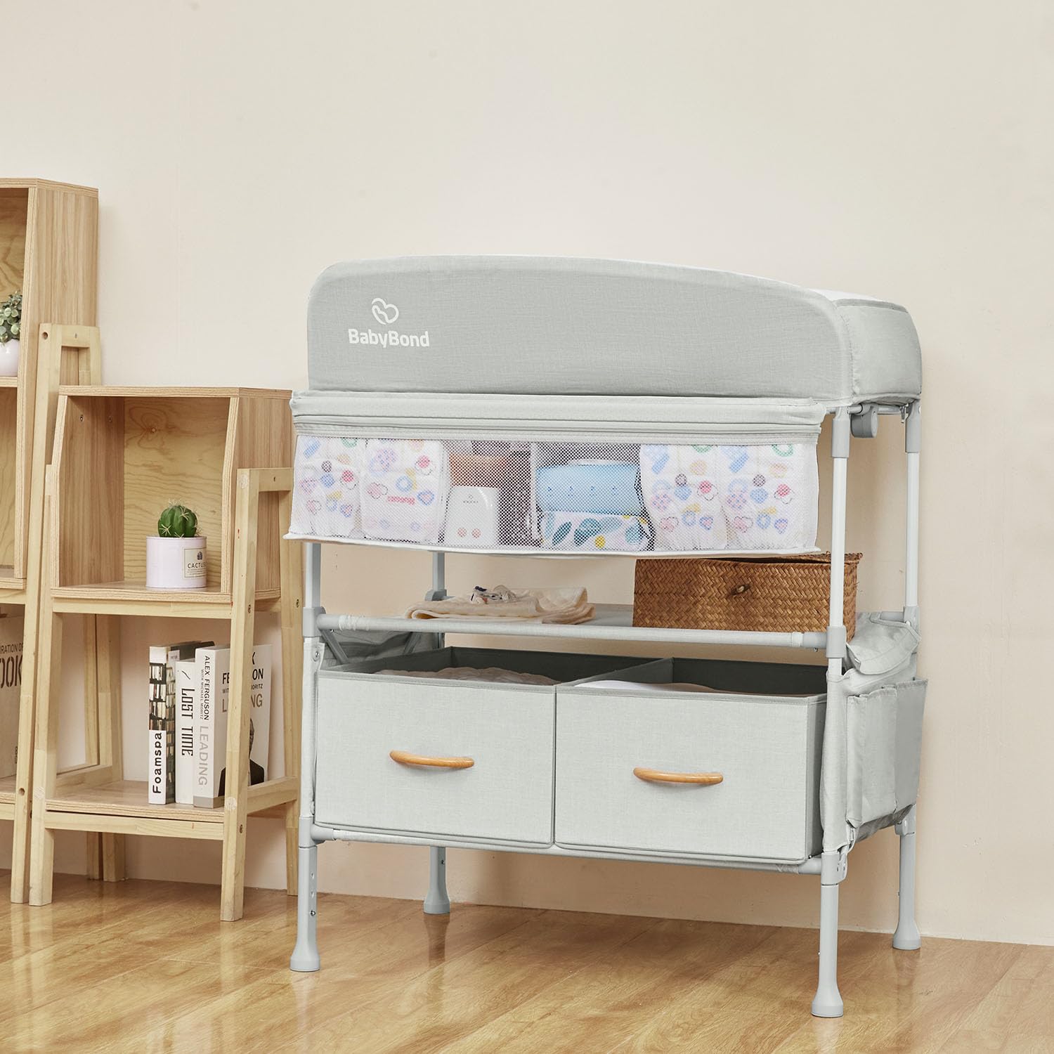Portable Foldable Baby Changing Table with Adjustable Height