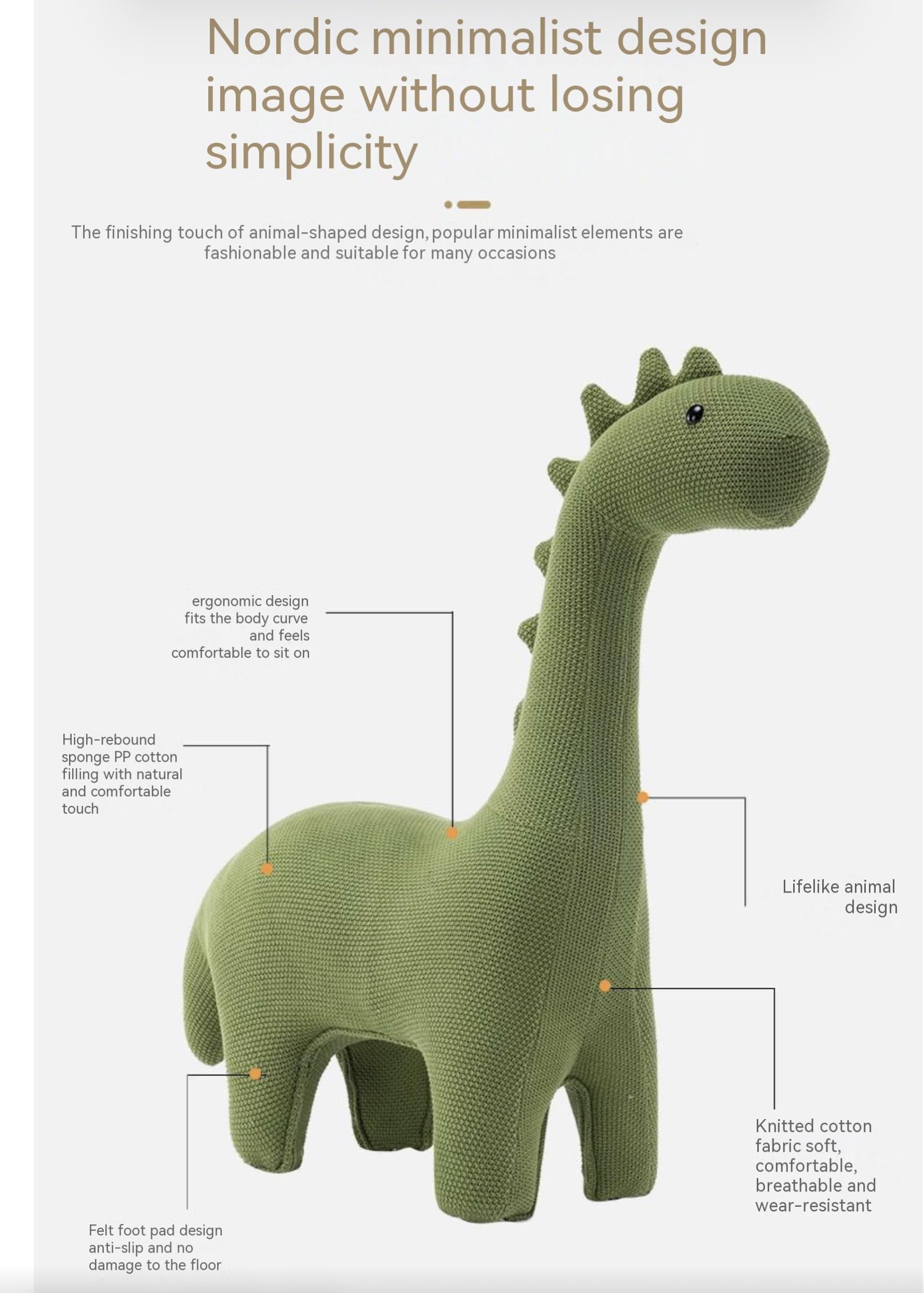 Dinosaur Knit Kids Stool and Chair