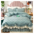 Girls Princess Ruffle Bedding Set with Quilt Cover and Pillowcases