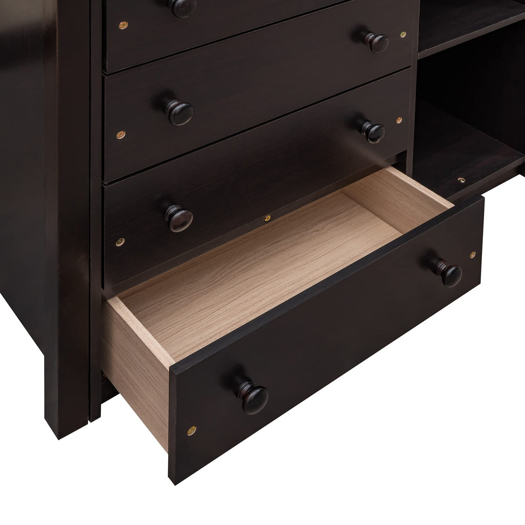 Twin Loft Bed with Storage Stairs and Solid Wood Frame