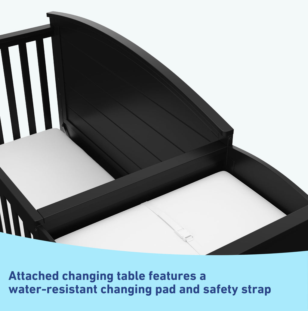 5-in-1 Convertible Crib with Adjustable Mattress Heights – Grows with Your Child