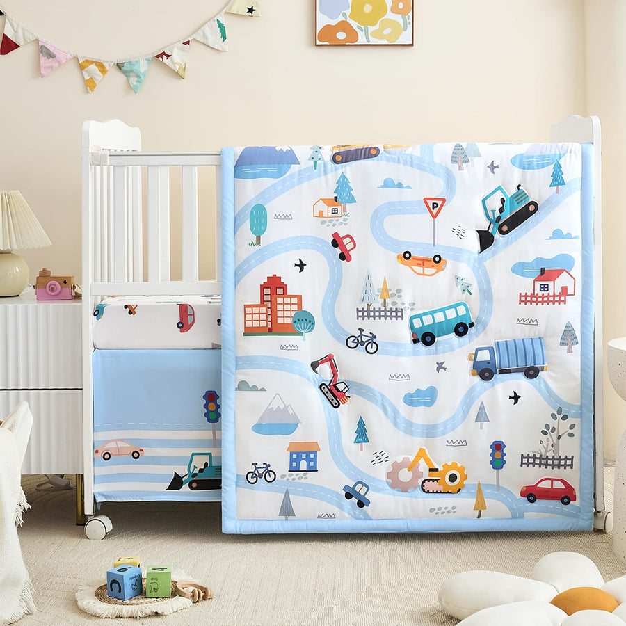 3-Piece Crib Bedding Set for Boys and Girls