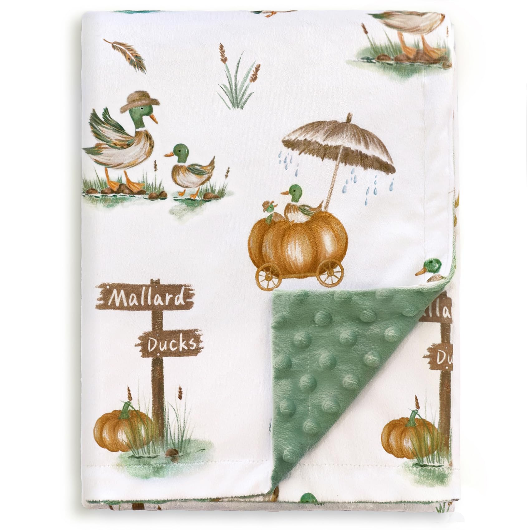 Super Soft Double-Layer Minky Baby Blanket with Dotted Backing
