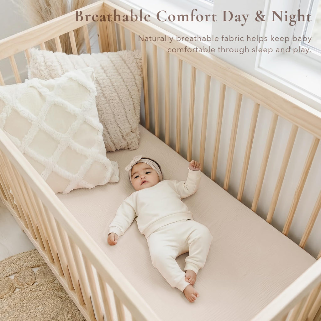 2-Pack Muslin Crib Sheets – Soft and Breathable Cotton for Standard Crib