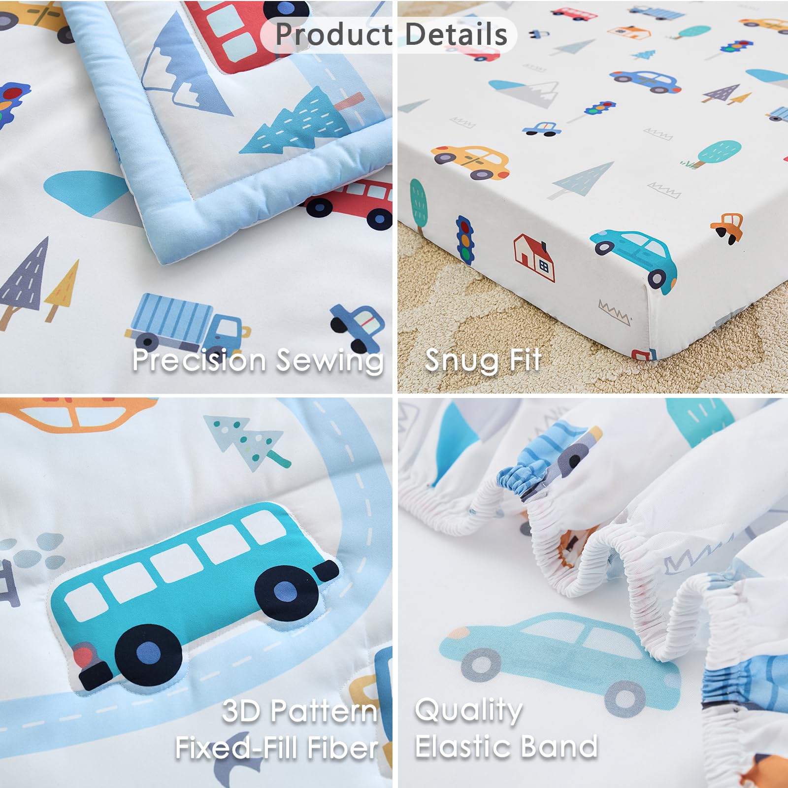 3-Piece Crib Bedding Set for Boys and Girls