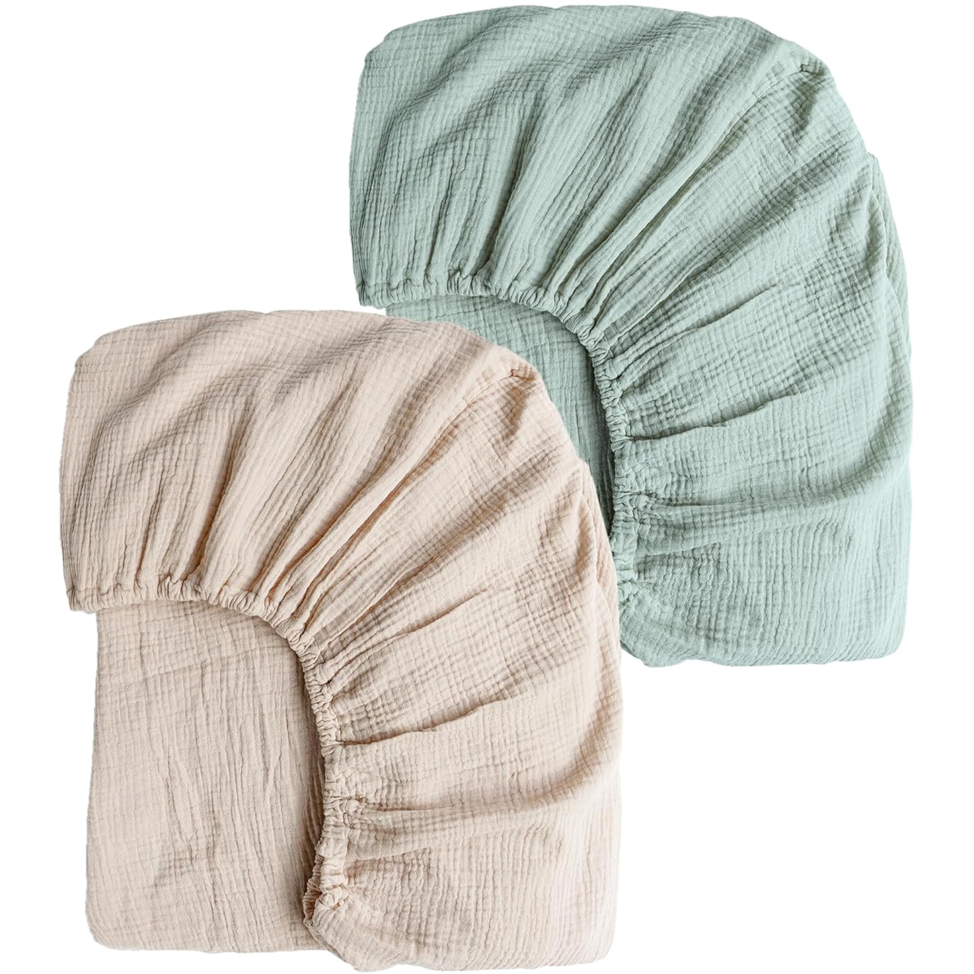 2-Pack Muslin Crib Sheets – Soft and Breathable Cotton for Standard Crib