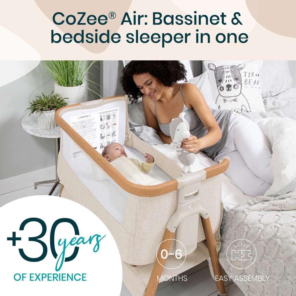 Bedside Sleeper and Bassinet Bundle with Organic Cotton Bedding