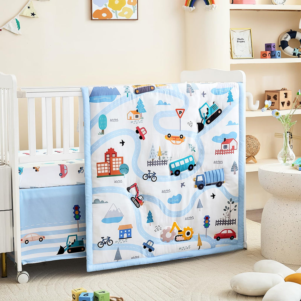 3-Piece Crib Bedding Set for Boys and Girls