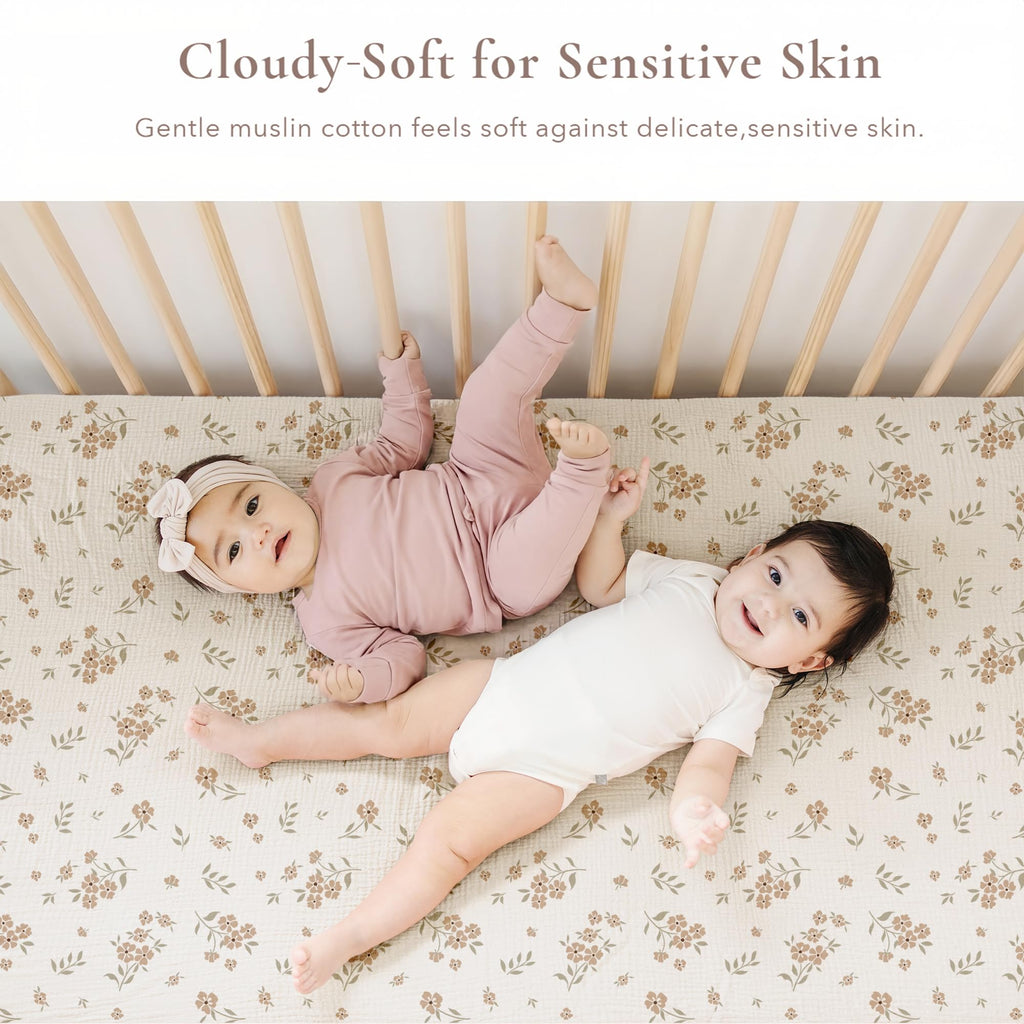 2-Pack Muslin Crib Sheets – Soft and Breathable Cotton for Standard Crib