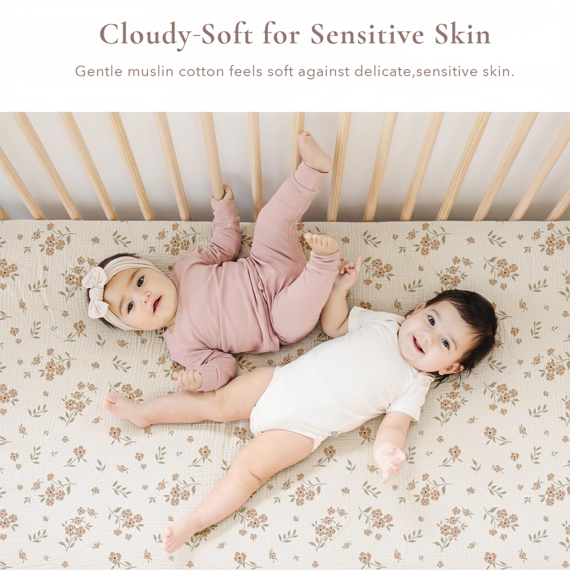 2-Pack Muslin Crib Sheets – Soft and Breathable Cotton for Standard Crib