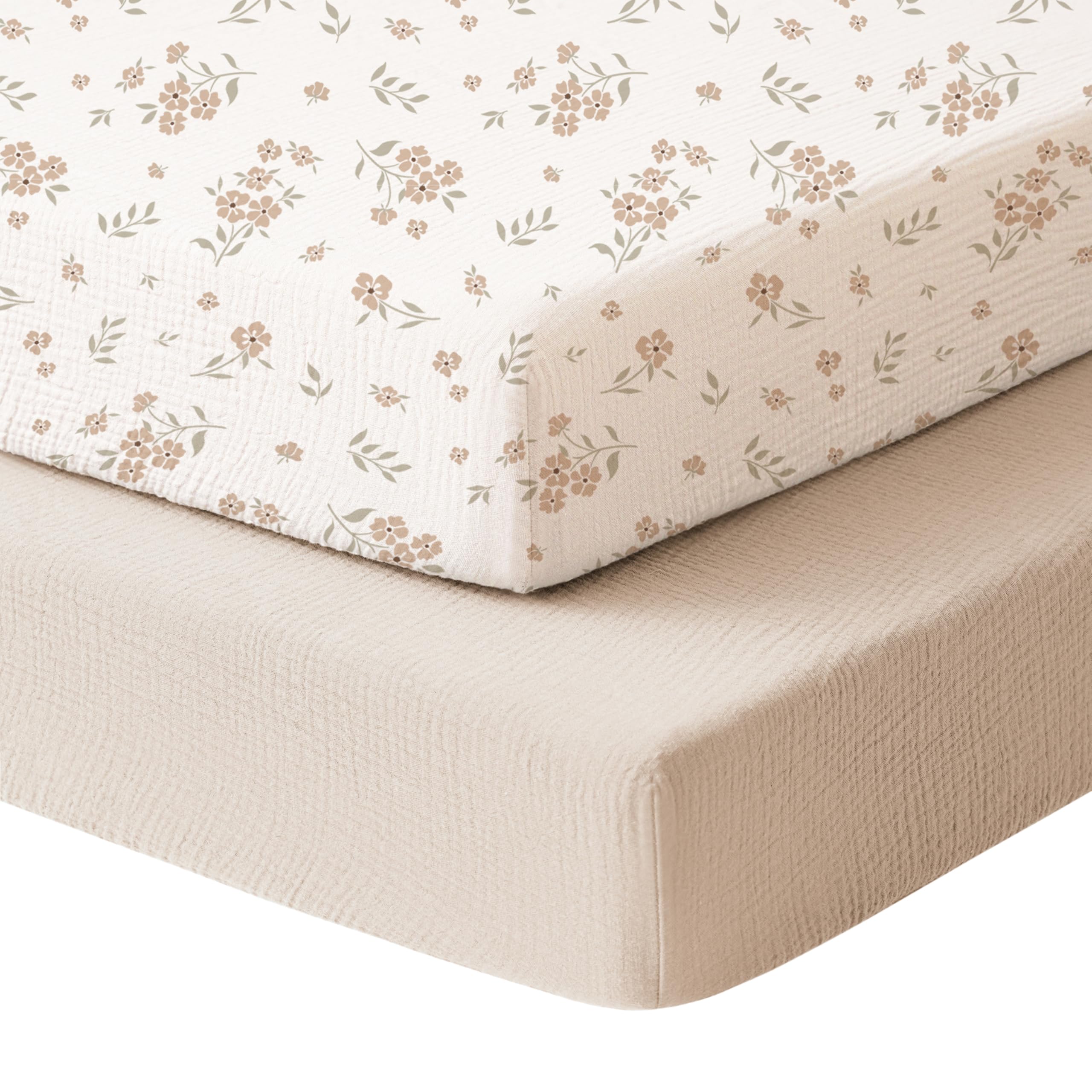 2-Pack Muslin Crib Sheets – Soft and Breathable Cotton for Standard Crib