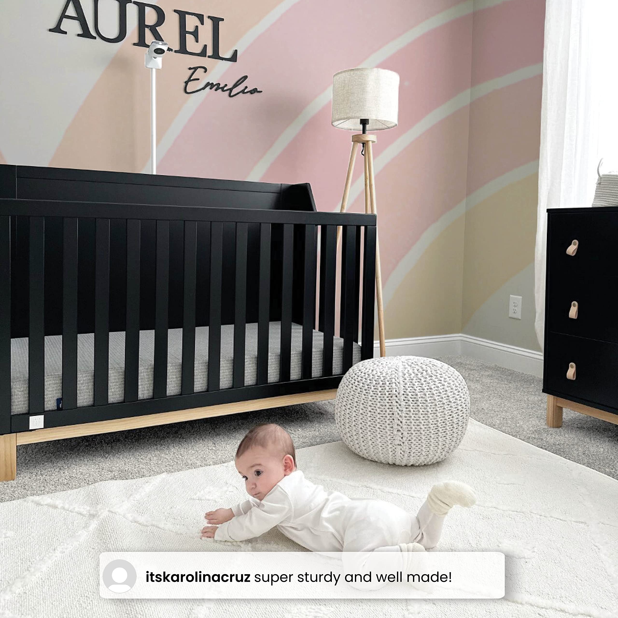 6-in-1 Convertible Crib with Adjustable Mattress Heights – Grows with Child