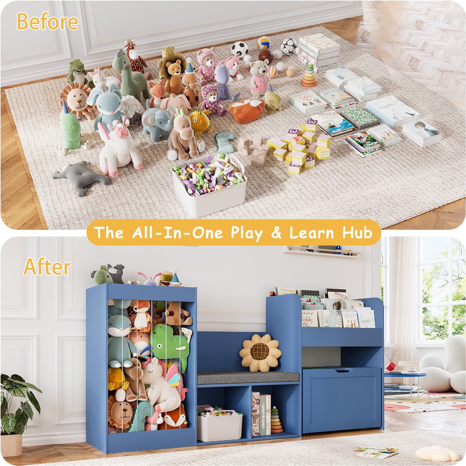 Stuffed Animal Storage and Kids Reading Nook