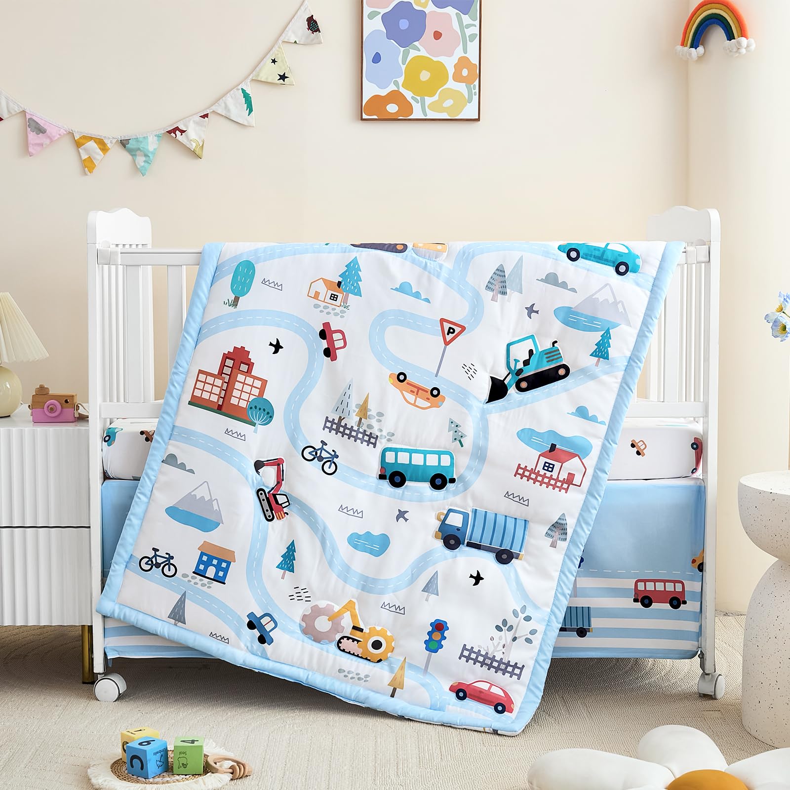 3-Piece Crib Bedding Set for Boys and Girls
