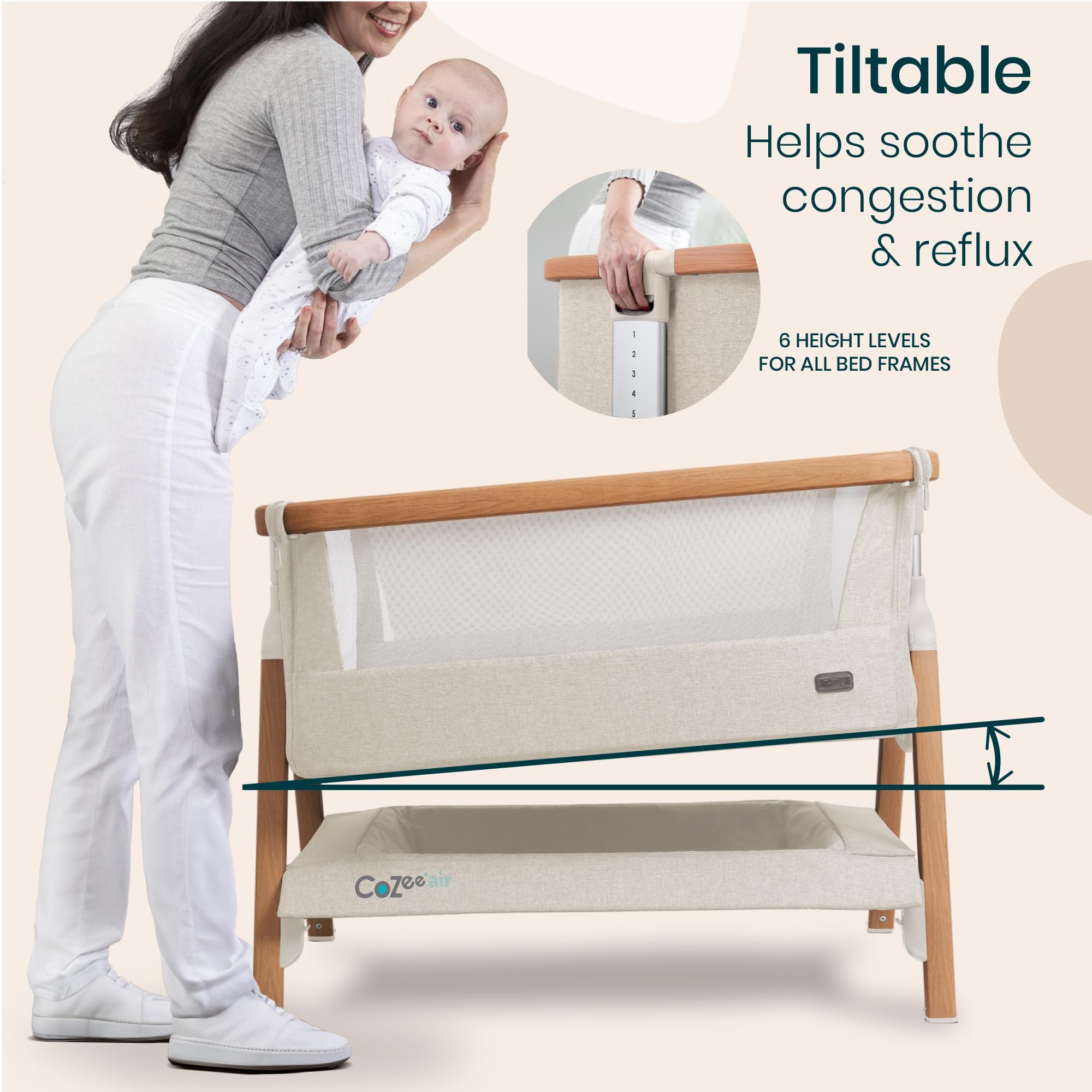 Bedside Sleeper and Bassinet Bundle with Organic Cotton Bedding