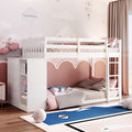 Twin Over Twin Bunk Bed with Storage Drawers and Shelves