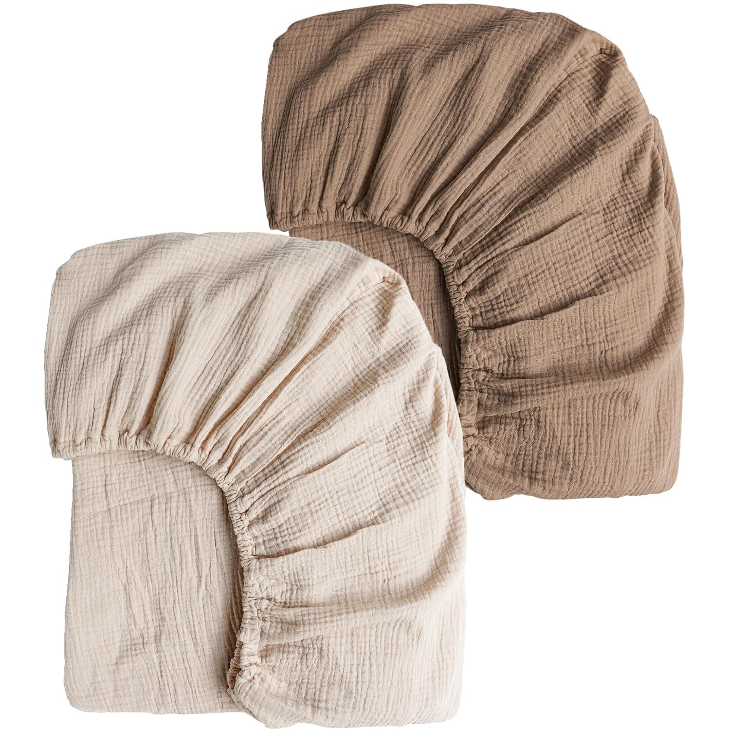 2-Pack Muslin Crib Sheets – Soft and Breathable Cotton for Standard Crib