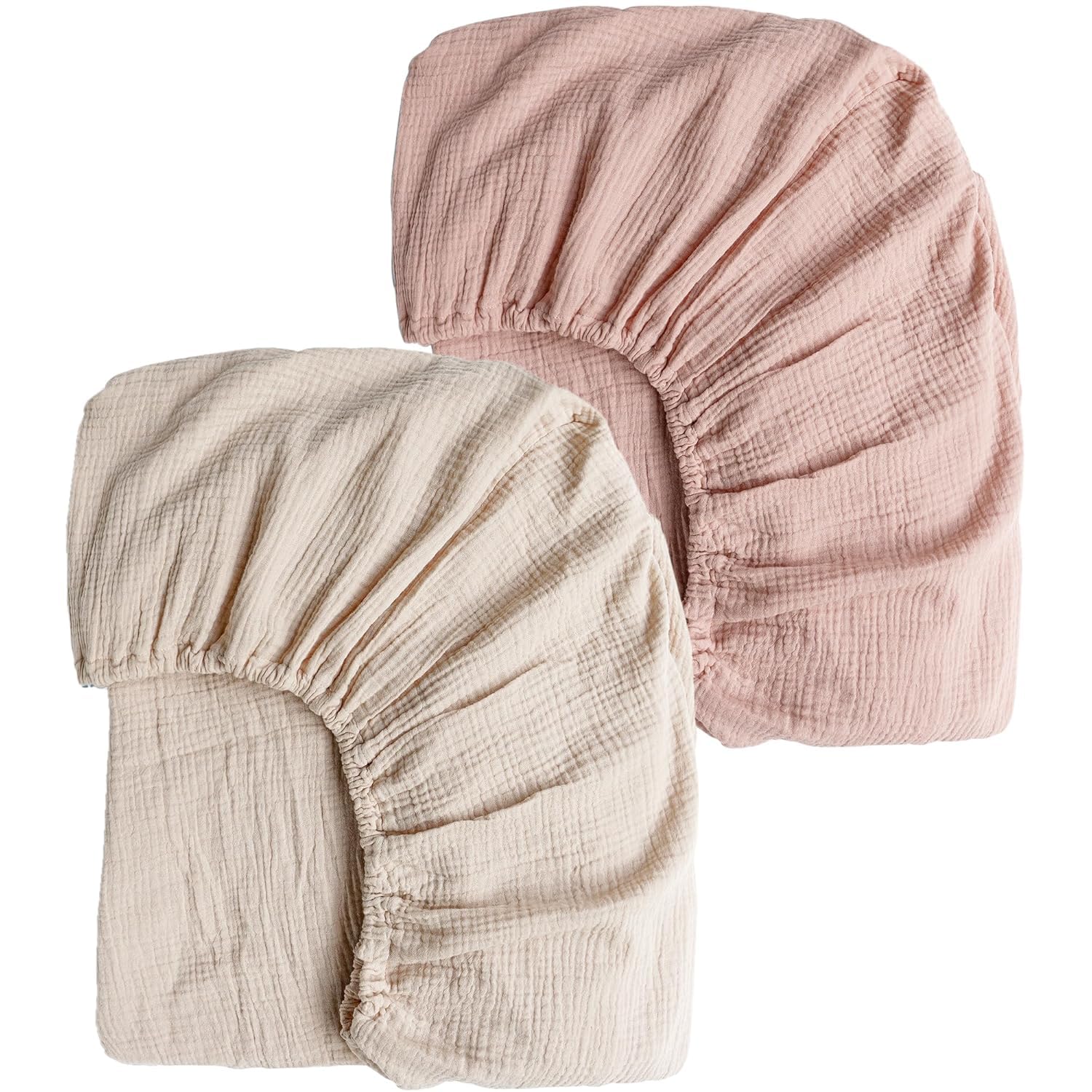 2-Pack Muslin Crib Sheets – Soft and Breathable Cotton for Standard Crib
