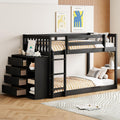 Bunk Bed with Storage Drawers and Shelves