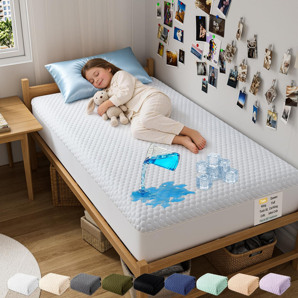 100% Waterproof Fitted Mattress Protector – Cooling and Breathable
